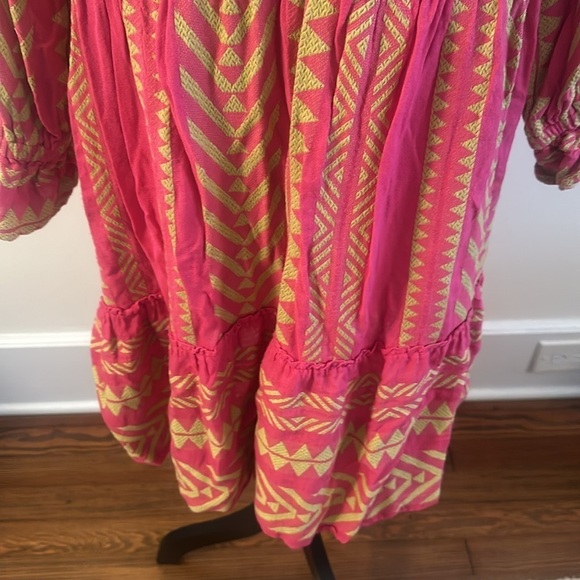 Maeve By Anthropologie Dominique Tunic Dress Pink Yellow Bright Small Petite - Picture 7 of 12